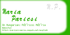 maria paricsi business card